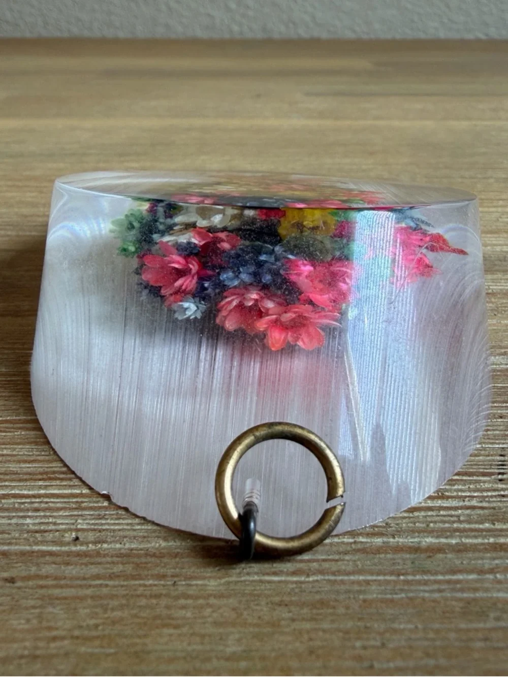 Vintage Dried Flower Resin Wall Hanging Oval Floral Retro Cottagecore Decor Art